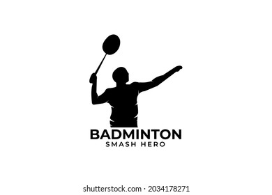 Badminton Logo design. vector illustration. vector flat