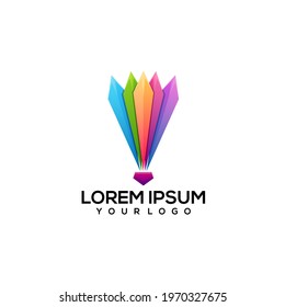 Badminton Logo Illustration Colorful Gradient Vector Design