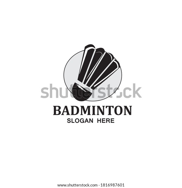 Badminton Logo Image Black White Colors Stock Vector (Royalty Free ...