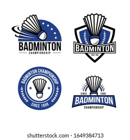 badminton logo set for mascot