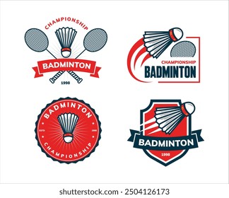 badminton logo set template design