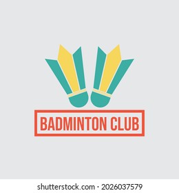 badminton logo with shuttlecock illustration.