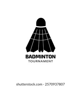 Badminton logo, shuttlecock, simple design, for badminton practice. The silhouette of a shuttlecock.