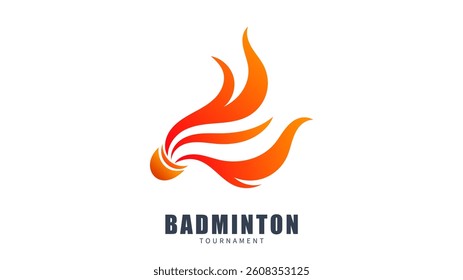 Badminton logo, Simple flat design style  ,Illustrations for use in online sporting events ,  illustration Vector EPS 10