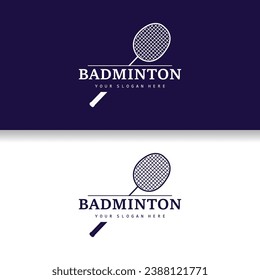 Logo de Badminton, diseño de raqueta de Badminton simple, concepto deportivo minimalista retro vintage