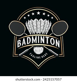 Badminton logo, Badminton sport badge design