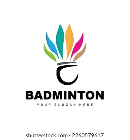 Badminton Logo, Sport Branch Design, Vector Abstract Badminton Players Silhouette Collection