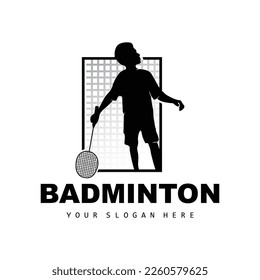 Badminton Logo, Sport Branch Design, Vector Abstract Badminton Players Silhouette Collection