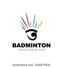 Badminton Logo, Sport Branch Design, Vector Abstract Badminton Players Silhouette Collection