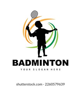 Badminton Logo, Sport Branch Design, Vector Abstract Badminton Players Silhouette Collection