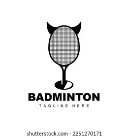Badminton Logo, Sport Game Vector With Shuttlecock Racket, Sport Branch Design, Template Icon
