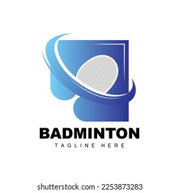 Badminton Logo, Sport Game Vector With Shuttlecock Racket, Sport Branch Design, Template Icon