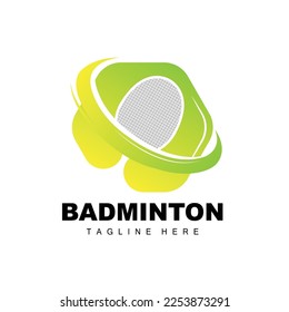 Badminton Logo, Sport Game Vector With Shuttlecock Racket, Sport Branch Design, Template Icon