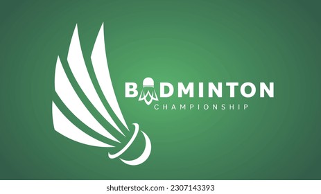 Badminton Logo ,badminton sports wallpaper with copy space, illustration Vector EPS 10