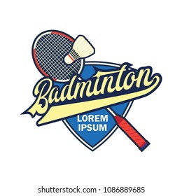 badminton logo with text space for your slogan / tag line, vector illustration