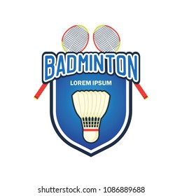 badminton logo with text space for your slogan / tag line, vector illustration