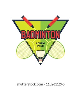 badminton logo with text space for your slogan / tag line, vector illustration
