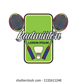 badminton logo with text space for your slogan / tag line, vector illustration