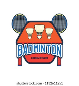 badminton logo with text space for your slogan / tag line, vector illustration