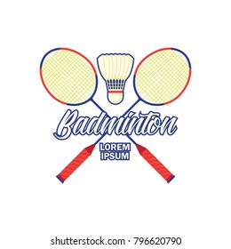 badminton logo with text space for your slogan / tag line, vector illustration