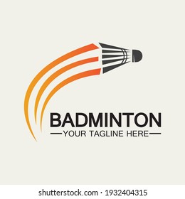 Badminton Logo vector icon illustration design template.Badminton Shuttlecock icon logo.Badminton sport logo template vector. Sport club logo concept