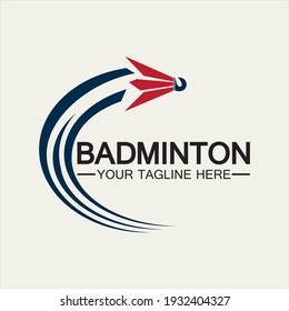 Modelo de diseño de ilustraciones de iconos vectoriales de Badminton.Logo de icono de Shuttlecock.Vector de la plantilla de logotipo deportivo de Badminton. Concepto del logotipo del club deportivo