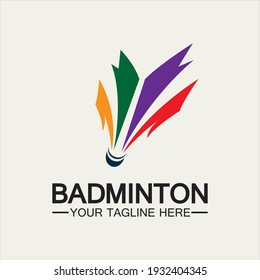 Badminton Logo vector icon illustration design template.Badminton Shuttlecock icon logo.Badminton sport logo template vector. Sport club logo concept