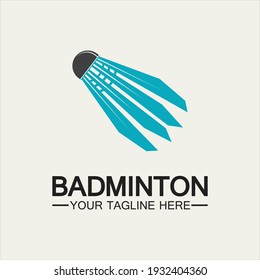 Modelo de diseño de ilustraciones de iconos vectoriales de Badminton.Logo de icono de Shuttlecock.Vector de la plantilla de logotipo deportivo de Badminton. Concepto del logotipo del club deportivo