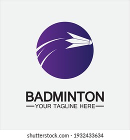 Badminton Logo vector icon illustration design template.Badminton Shuttlecock icon logo.Badminton sport logo template vector. Sport club logo concept