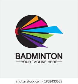 Badminton Logo vector icon illustration design template.Badminton Shuttlecock icon logo.Badminton sport logo template vector. Sport club logo concept