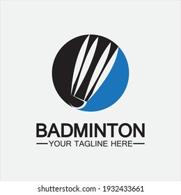 Badminton Logo vector icon illustration design template.Badminton Shuttlecock icon logo.Badminton sport logo template vector. Sport club logo concept