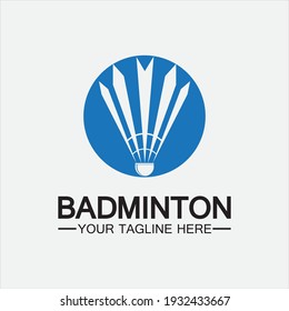 Badminton Logo vector icon illustration design template.Badminton Shuttlecock icon logo.Badminton sport logo template vector. Sport club logo concept