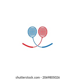 Badminton Logo vector icon illustration design template.Badminton Shuttlecock icon logo.Badminton sport logo template vector. Sport club logo concept