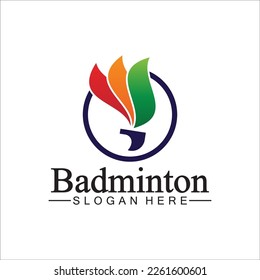 Plantilla de diseño de ilustración de icono del vector del logotipo de Badminton. Logo del icono del Badminton Shuttlecock. Vector de la plantilla del logo deportivo de Badminton. Concepto del logotipo del club deportivo