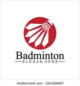 Badminton Logo vector icon illustration design template. Badminton Shuttlecock icon logo. Badminton sport logo template vector. Sport club logo concept