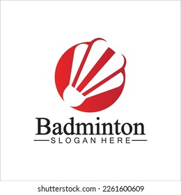 Badminton Logo vector icon illustration design template. Badminton Shuttlecock icon logo. Badminton sport logo template vector. Sport club logo concept