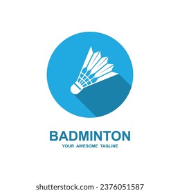 diseño de ilustración de icono vectorial del logotipo de badminton. logotipo para campeonato, club y competición