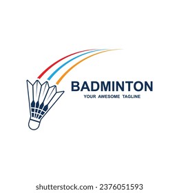 badminton logo vector icon illustration design. logo for championship, club, and competition