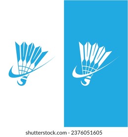 diseño de ilustración de icono vectorial del logotipo de badminton. logotipo para campeonato, club y competición