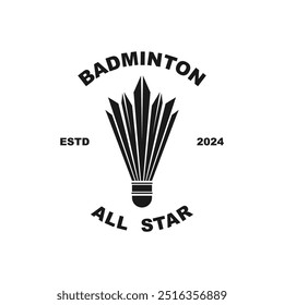 Badminton Logo ícone vetor ilustração modelo de design. Logotipo do ícone do Badminton Shuttlecock.