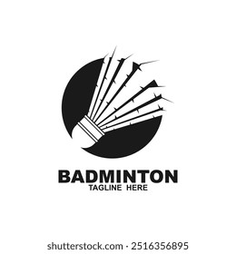 Badminton Logo ícone vetor ilustração modelo de design. Logotipo do ícone do Badminton Shuttlecock.