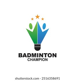 Badminton Logo ícone vetor ilustração modelo de design. Logotipo do ícone do Badminton Shuttlecock.  Conceito de logotipo de clube esportivo