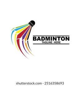 Plantilla de diseño de ilustración de Vector de logotipo de bádminton. Logotipo del icono de Badminton Shuttlecock.  Concepto de logotipo del club deportivo