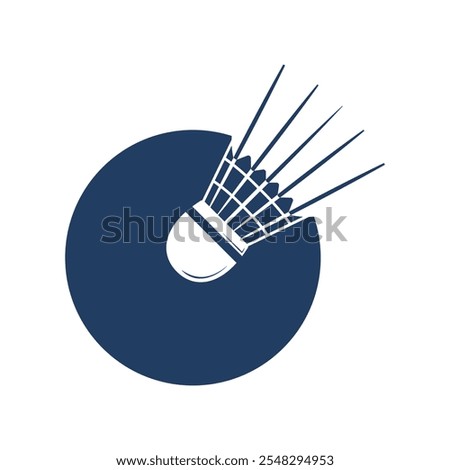 badminton logo vector icon illustration isolated white background