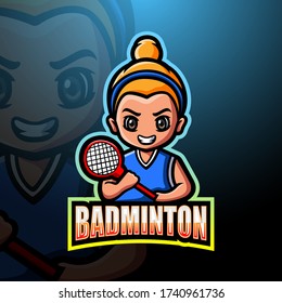 Badminton mascot esport logo design