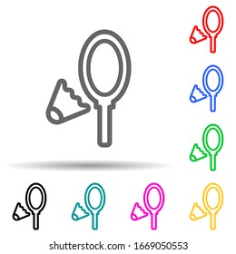 badminton multi color style icon. Simple thin line, outline vector of web icons for ui and ux, website or mobile application