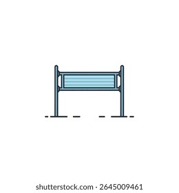 Badminton net stands centrally on court sport equipment illustration