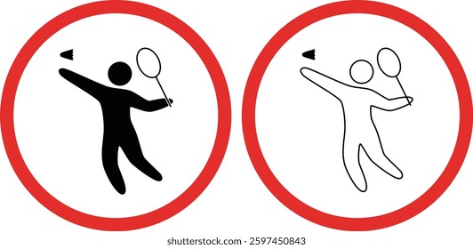 Badminton is not allowed icons