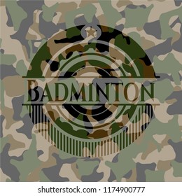 Badminton on camouflage pattern