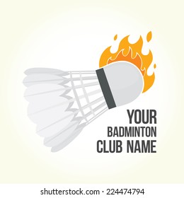"Badminton is on fire" vector illustration